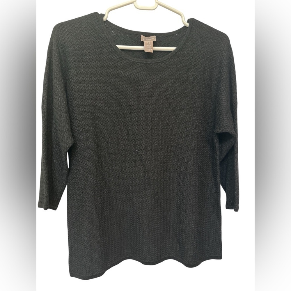 Chico’s black lightweight 3/4 length sleeve sweater